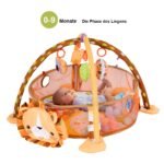 Daugiafunkcinis 2in1 kūdikio lavinamasis kilimėlis su maniežu (Įvairiaspalvė)