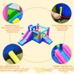 Pripučiama pilis su trimis čiuožyklomis ir krepšinio lanku (Spalvota)