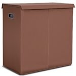 Sulankstoma skalbinių dėžė su dangčiu ir 2 skyriais (Pilka)