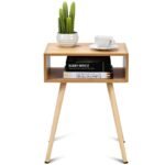 Universalus šoninis staliukas su atvira lentyna (Natūrali)