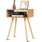 Universalus šoninis staliukas su atvira lentyna (Natūrali)