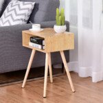 Universalus šoninis staliukas su atvira lentyna (Natūrali)