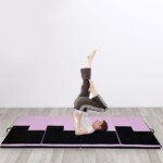 Didelis sulankstomas mankštos kilimėlis 300x120x5 cm (Šviesiai rožinė ir juoda)