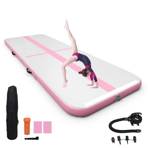Pripučiamas gimnastikos kilimėlis 3 m (Rožinė)