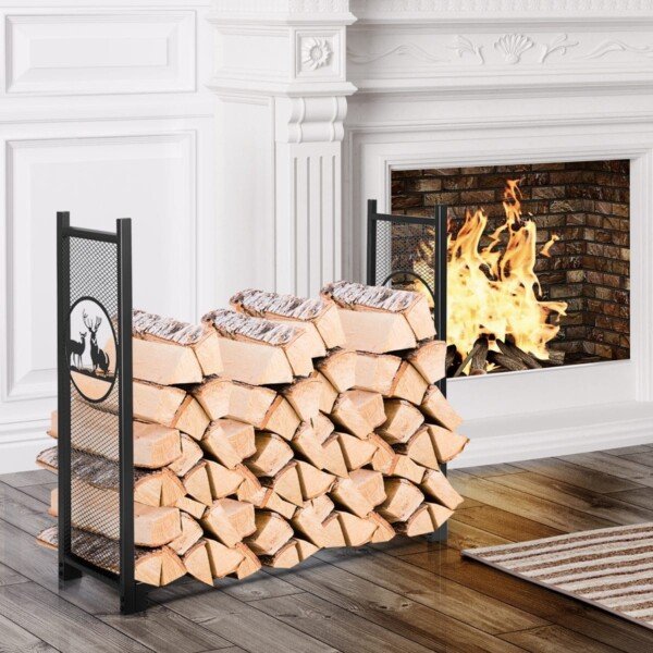 Metalinis malkų laikiklis (Juoda)