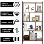 5 aukštų knygų lentyna su metaliniu rėmu (Ruda)