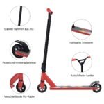 Freestyle paspirtukas vaikams su aliuminio rėmu (Raudona)