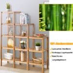 5 pakopų bambukinė lentyna (Natūrali)