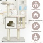 Medinis 117 cm kačių bokštas su platformomis (Pilka)