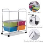 Daugiafunkcis keturių stalčių vežimėlis su ratukais (Spalvotas)