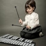 30 natų ksilofonas su mediniu rėmu ir laikymo dėklu (Juoda)