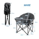 Sulankstoma kempingo kėdė su puodelių laikikliu (Pilka)