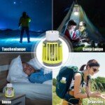 3-in-1 Lauko LED lempa su vabzdžių gaudykle ir SOS funkcija (Geltona)