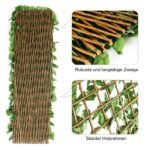 Ištraukiama dirbtinė gyvatvorė su lapijos imitacija 255 cm (Žalia)