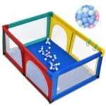 Vaikštynė su 50 kamuoliukų 120 x 190 cm (Spalvota)