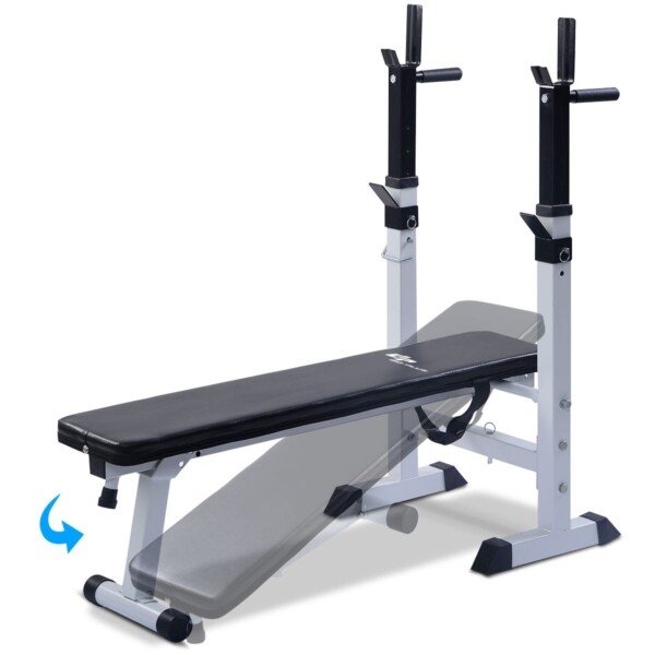 Reguliuojami ir sulankstomi treniruočių su svoriais suoliukai (Juoda)