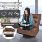 Reguliuojamas grindų krėslas su 360 laipsnių pasukimu (Ruda)