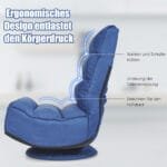 Reguliuojamas sulankstomas grindų krėslas (Mėlyna)