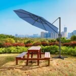 Laistomasis skėtis su LED apšvietimu ir šonine rankenėle (Mėlyna)