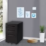 Kompaktiškas biuro konteineris su trimis stalčiais (Juoda)