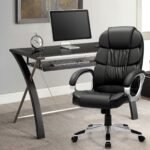 Ergonomiška biuro kėdė su reguliuojamu aukščiu (Juoda)