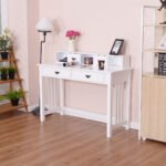 Darbo stalas su keturiais stalčiais ir nuimama viršutine dalimi (Balta)