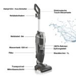 Vertikalus garų siurblys su siurbimo funkcija (Pilka)