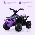 Elektrinis vaikiškas keturratis su muzika ir LED žibintais (Violetinė)