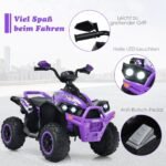 Elektrinis vaikiškas keturratis su muzika ir LED žibintais (Violetinė)