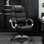 Ergonomiška biuro kėdė su reguliuojamu aukščiu (Juoda)
