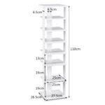 Aštuonių pakopų medinis batų organizatorius (Balta)