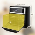 Oro gruzdintuvė su 8 funkcijomis ir 13 litrų talpa (Juoda)