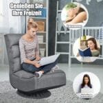 Reguliuojamas besisukantis grindų krėslas (Pilka)