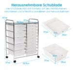 Mobilus 15 stalčių vežimėlis (Skaidri)