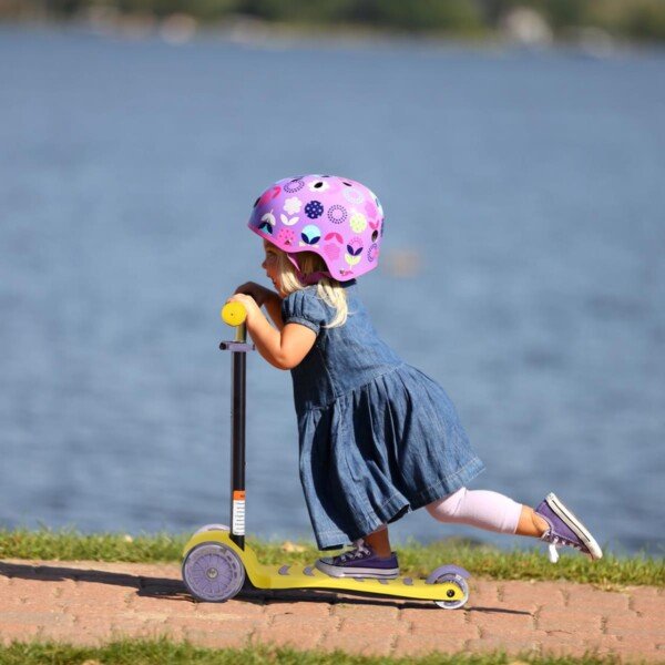Vaikų sulankstomas paspirtukas su reguliuojamu aukščiu (Geltona)