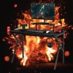 Ergonomiškas žaidimų kompiuterio stalas (Juoda)