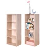 4 skyrių lentyna su ąžuolo imitacija (Ruda)