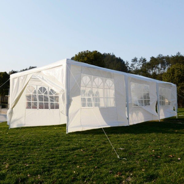 Šventinė renginių palapinė 3x9 m (Balta)