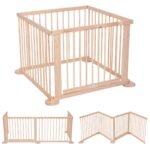 Daugiafunkcinė medinė reguliuojama apsauginė tvorelė – maniežas (Natūrali)