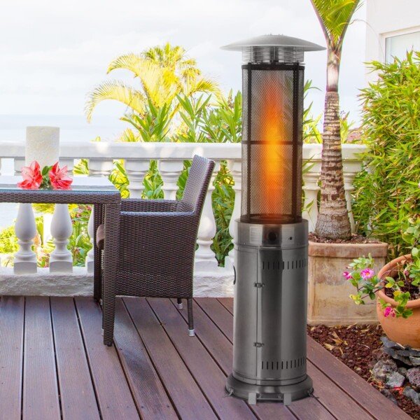 Lauko dujinis šildytuvas su ratukais 11 kW (Sidabrinė)