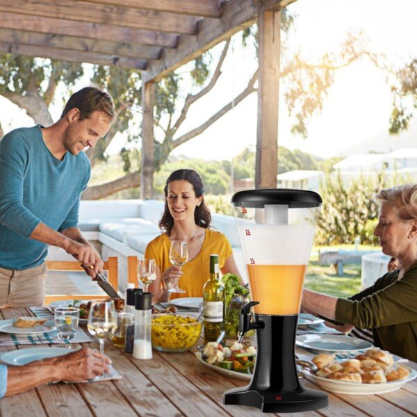 Gėrimų dozatorius su ledo skyriumi 3L (Juoda)