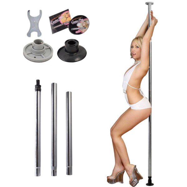 Profesionali reguliuojamo aukščio nerūdijančio plieno „pole dance“ lazda (Sidabrinė)