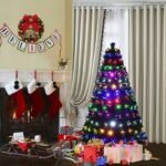 Dirbtinė Kalėdų eglutė su šviesolaidiniu spalvų keitikliu ir LED apšvietimu (Žalia)