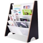 Vaikiška knygų ir žaislų lentyna su 4 skyriais (Kavos)