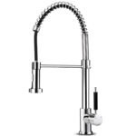 Virtuvinis maišytuvas su ištraukiama purškimo galvute ir viena svirtimi (Sidabrinė)