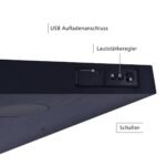 Sieninė lentyna su integruotu Bluetooth garsiakalbiu (Juoda)