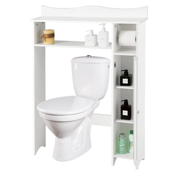 Vonios spintelė virš unitazo su laikymo lentynomis (Balta)