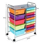Mobilus penkiolikos stalčių laikymo vežimėlis (Spalvotas)