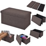 Sulankstoma sėdima daiktadėžė-pufas (Smėlio)