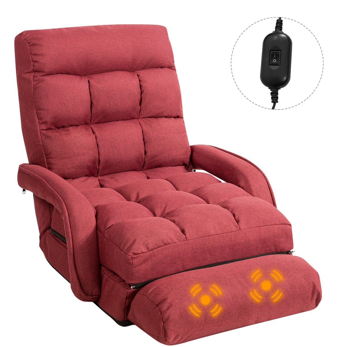 1_205_12 Sofa-lova su reguliuojamu atlošu ir porankiais (Raudona)